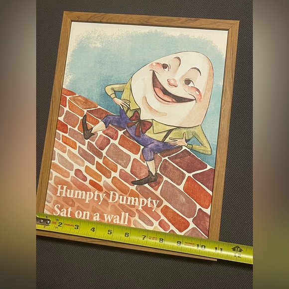 Humpty Dumpty canvas print with wood frame nursery playroom kids and baby room - Picture 4 of 4